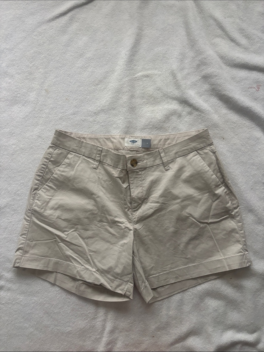 Old Navy Women's Light Beige Cotton Shorts